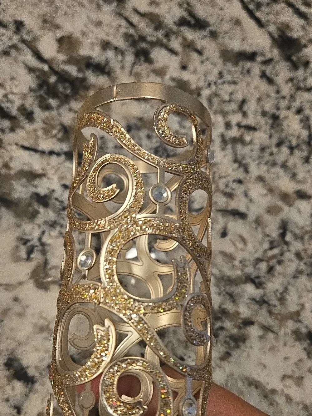 Body Spray Gold and rhinestone holder